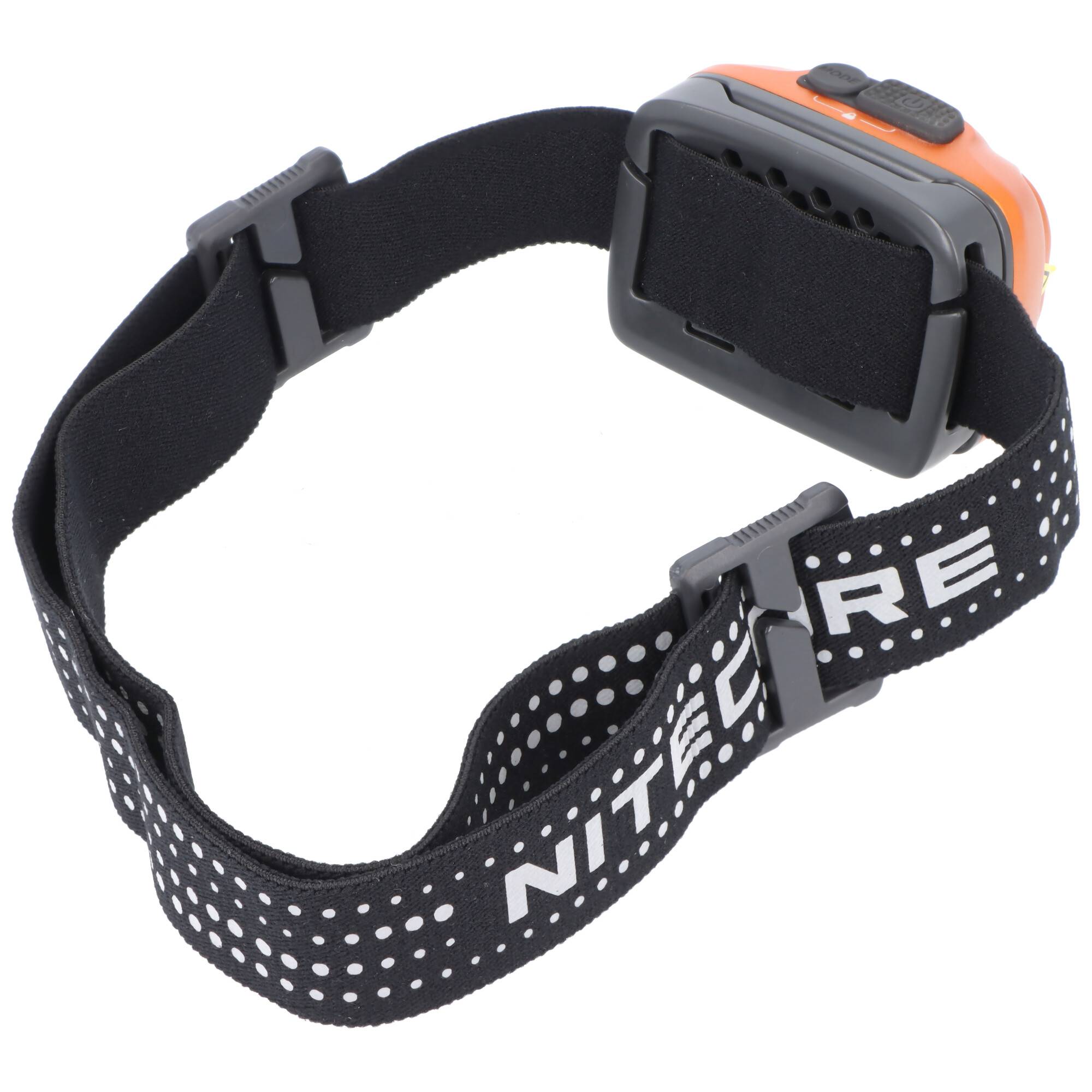 Nitecore NU31 ultraleichte Stirnlampe mit 3 Lichtquellen, max. 550 Lumen, 3 Gehäusefarben auswählbar Orange