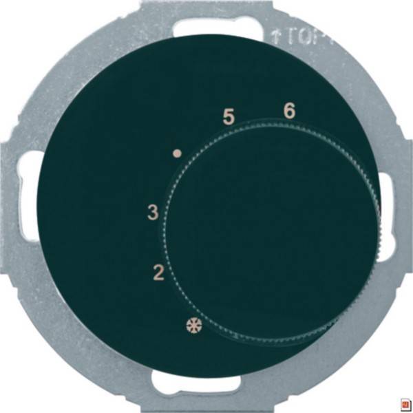 Thermostatregler auf Position 3 eingestellt, mit Markierungen 2, 5, 6 und einem Schneeflocken-Symbol auf einer kreisförmigen Wandkontrollplatte.