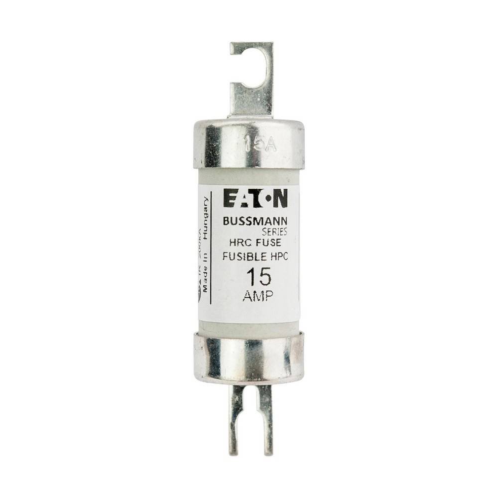 Eaton Bussmann 15 Ampere HRC-Sicherung mit Metallendkappen und Befestigungslaschen