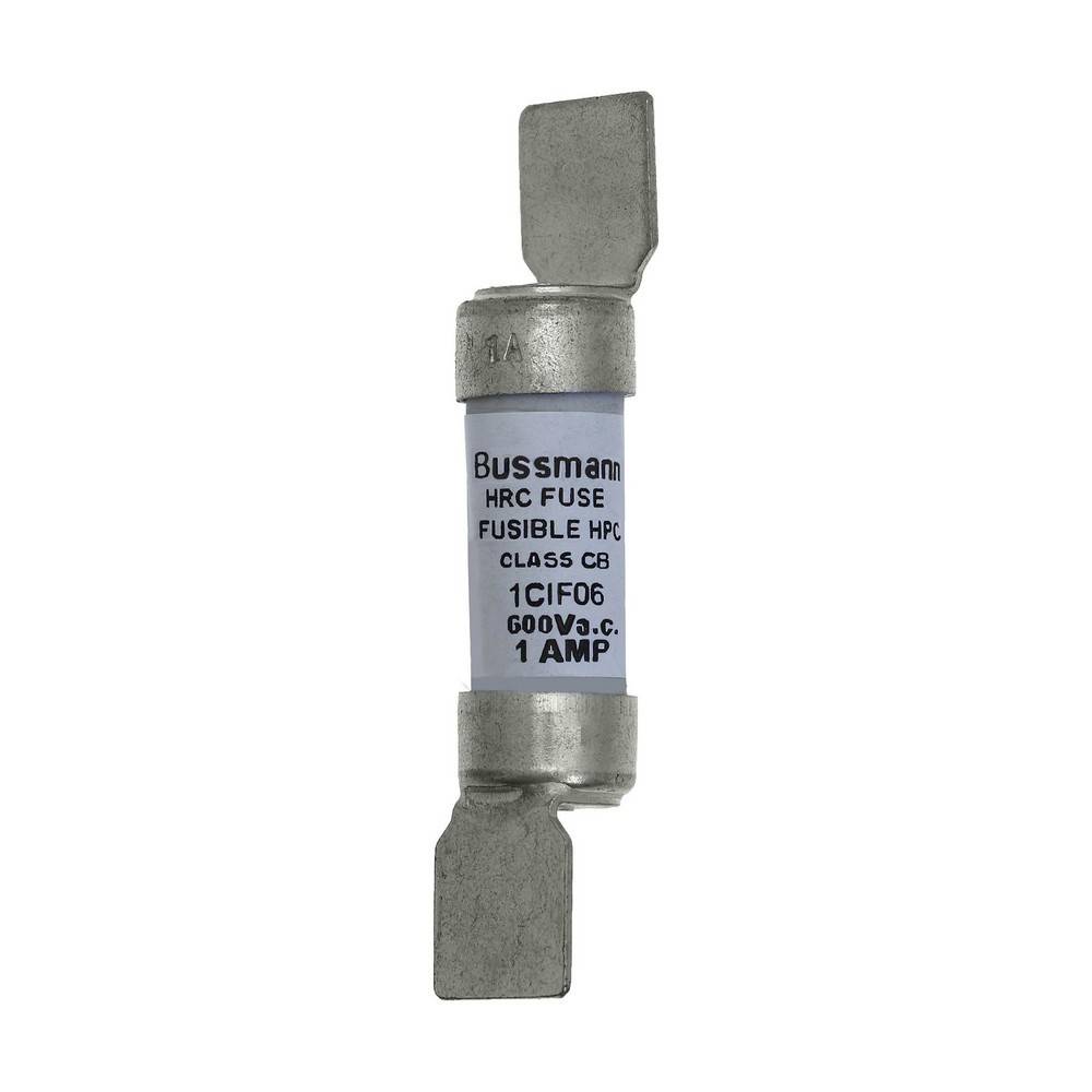 Bussmann-HRC-Sicherung mit Metallendkappen, gekennzeichnet mit „1 CIF06 600V c 1 AMP