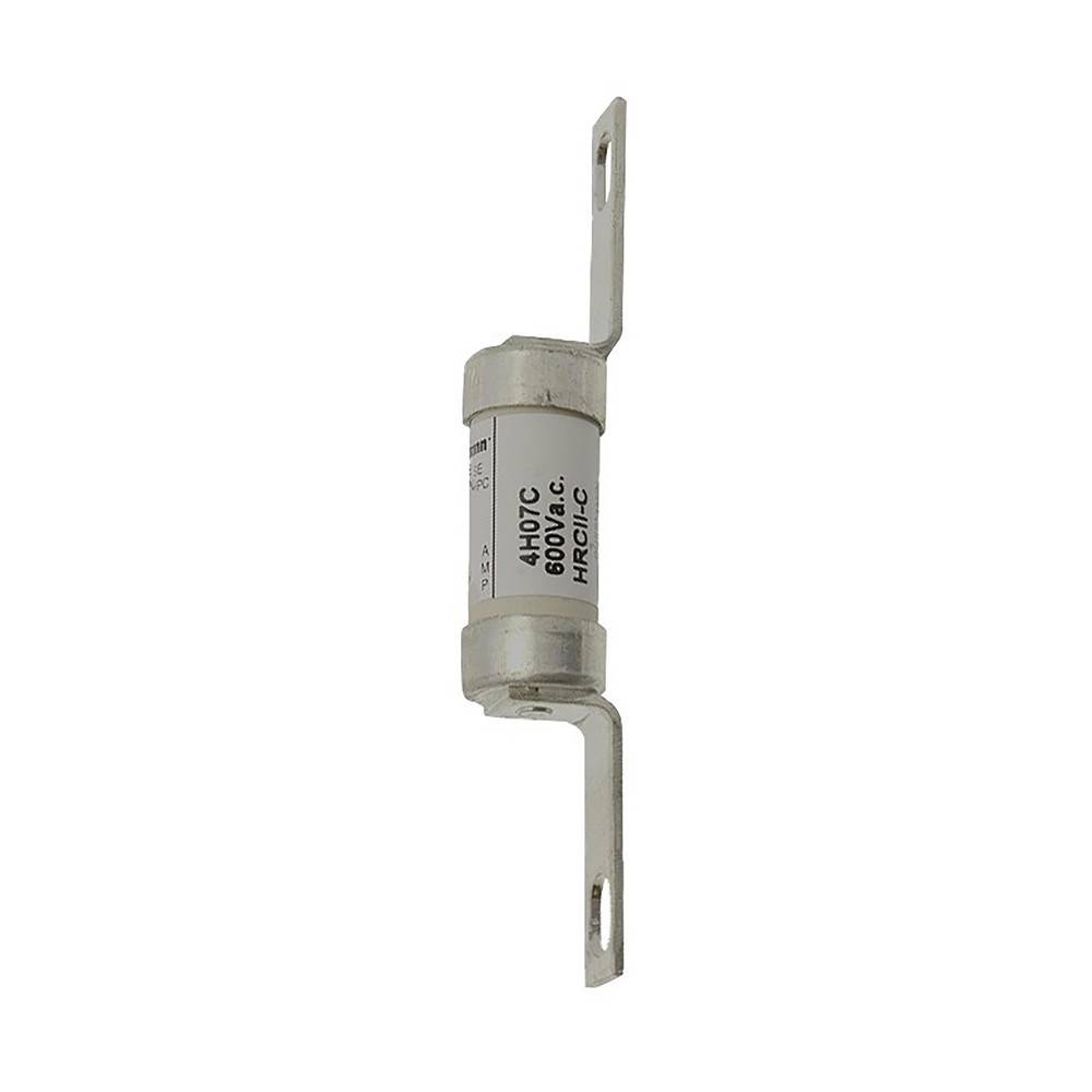 Ein zylindrischer elektrischer Sicherungsschalter mit Metallendklemmen, gekennzeichnet mit „4107C 600V a.c. HRC1-C
