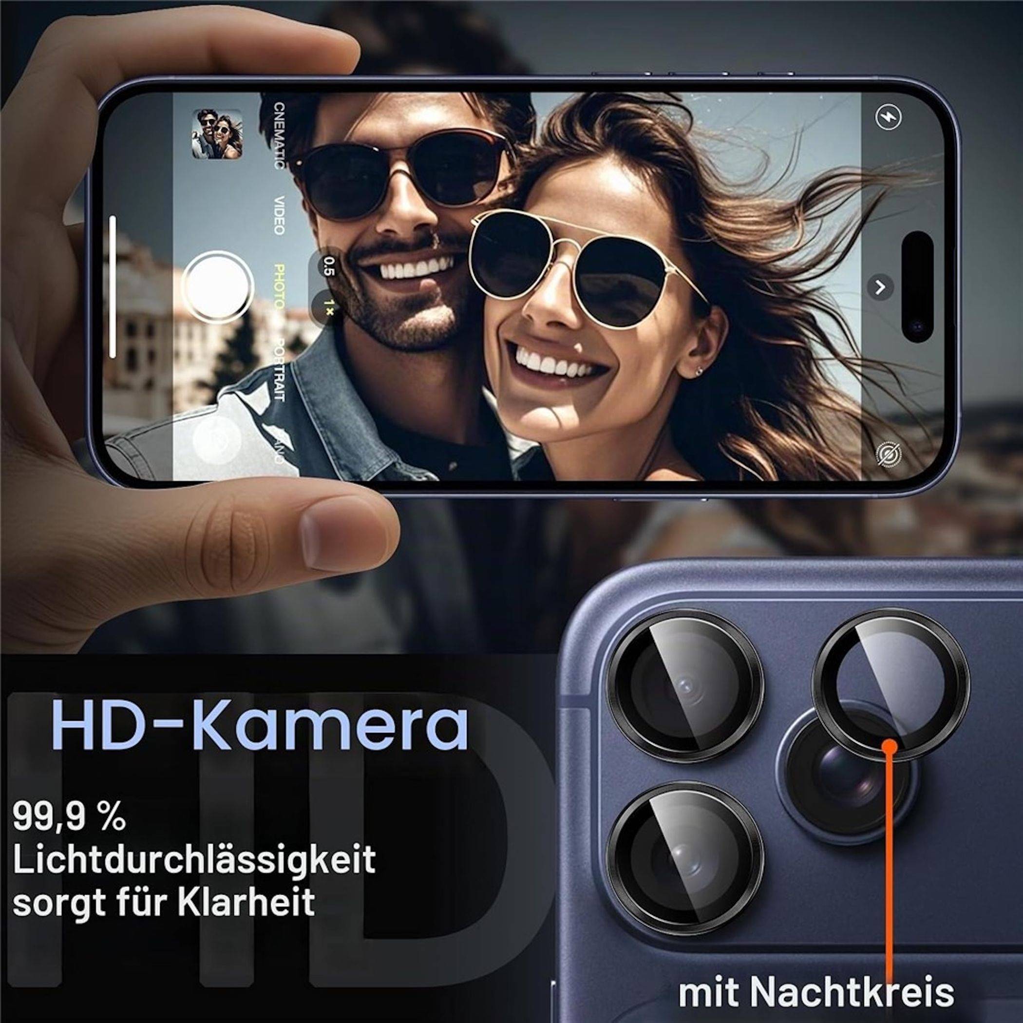 Kamera Schutzglas Linsenschutz für Apple iPhone 18 Pro 9H Glas Schwarz