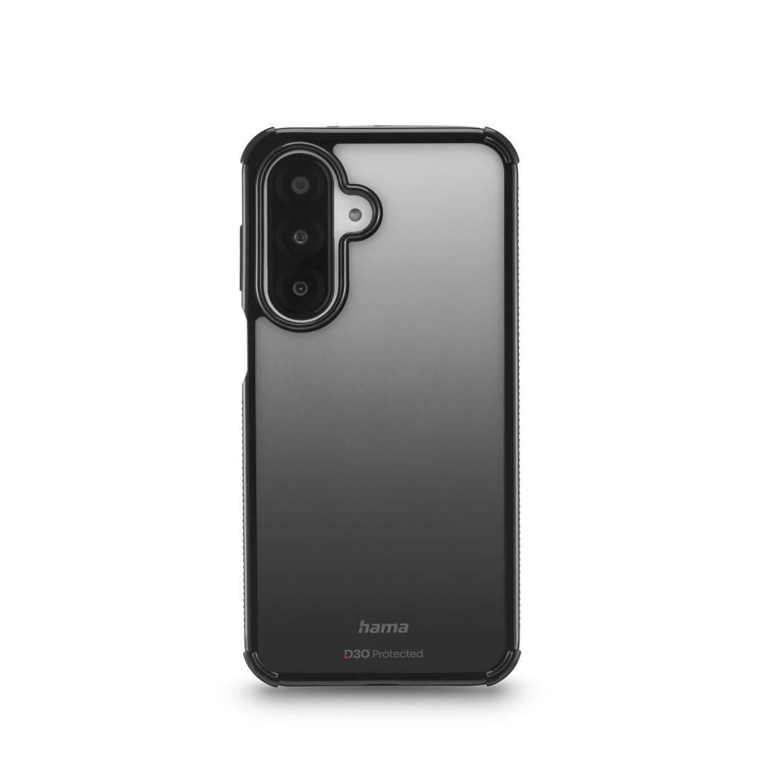 Schwarze Schutzsmartphone-Hülle mit Aussparung für eine Multi-Linsen-Rückkamera und 