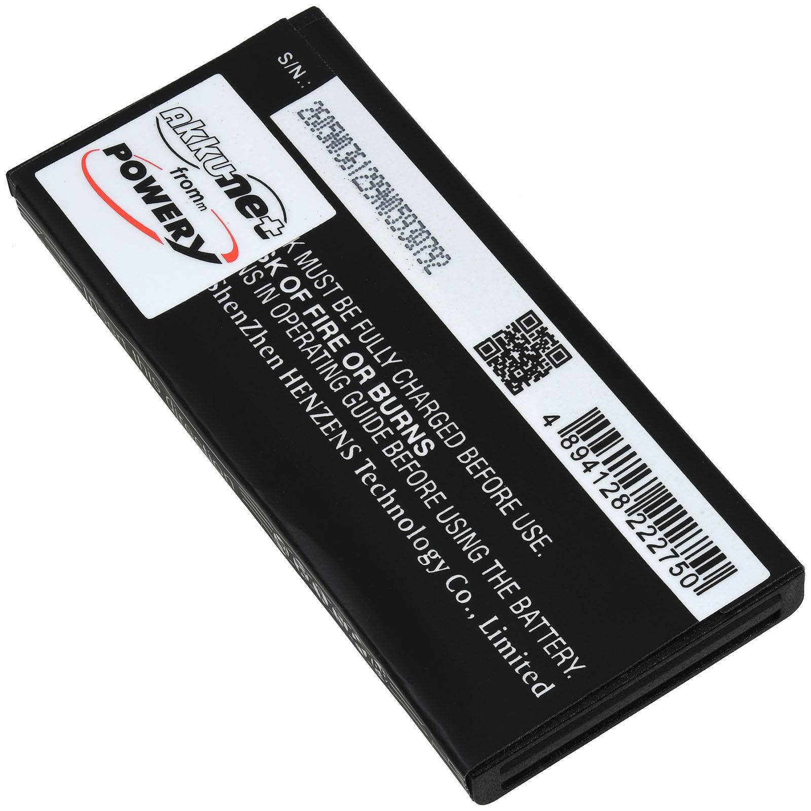 Schwarzes wiederaufladbares Batteriepack mit der Aufschrift 