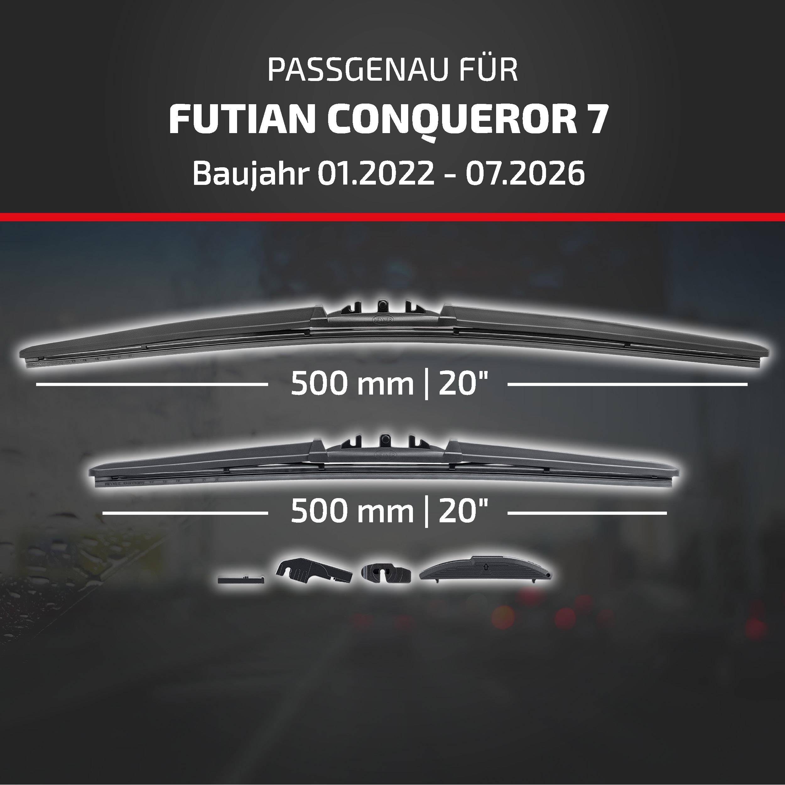 Kompatibilitätsgrafik mit einem Scheibenwischer für „FUTIAN CONQUEROR 7