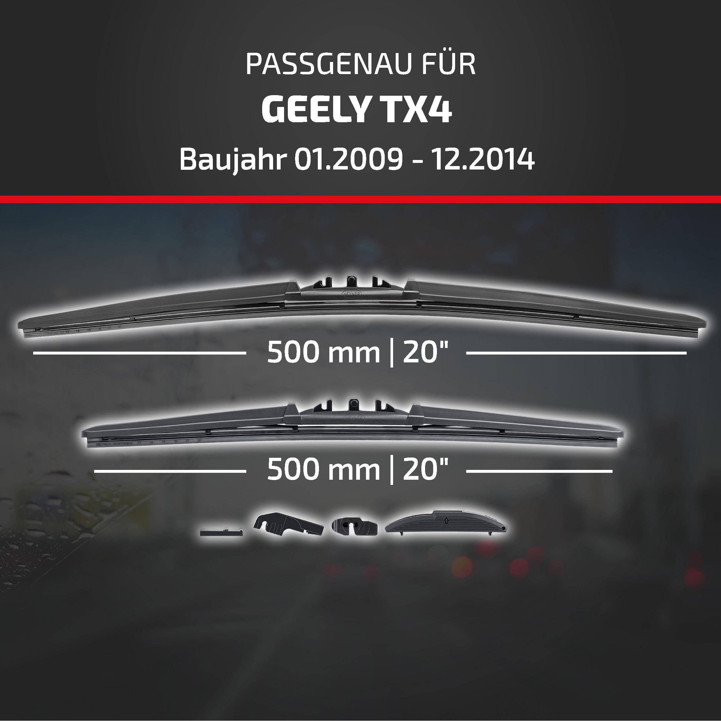 Produktabbildung mit zwei 500-mm-Scheibenwischerblättern (20