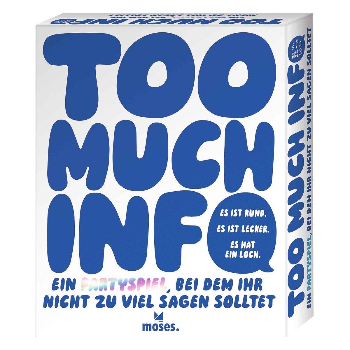 # Weiße Schachtelabdeckung mit großem blauem Text 