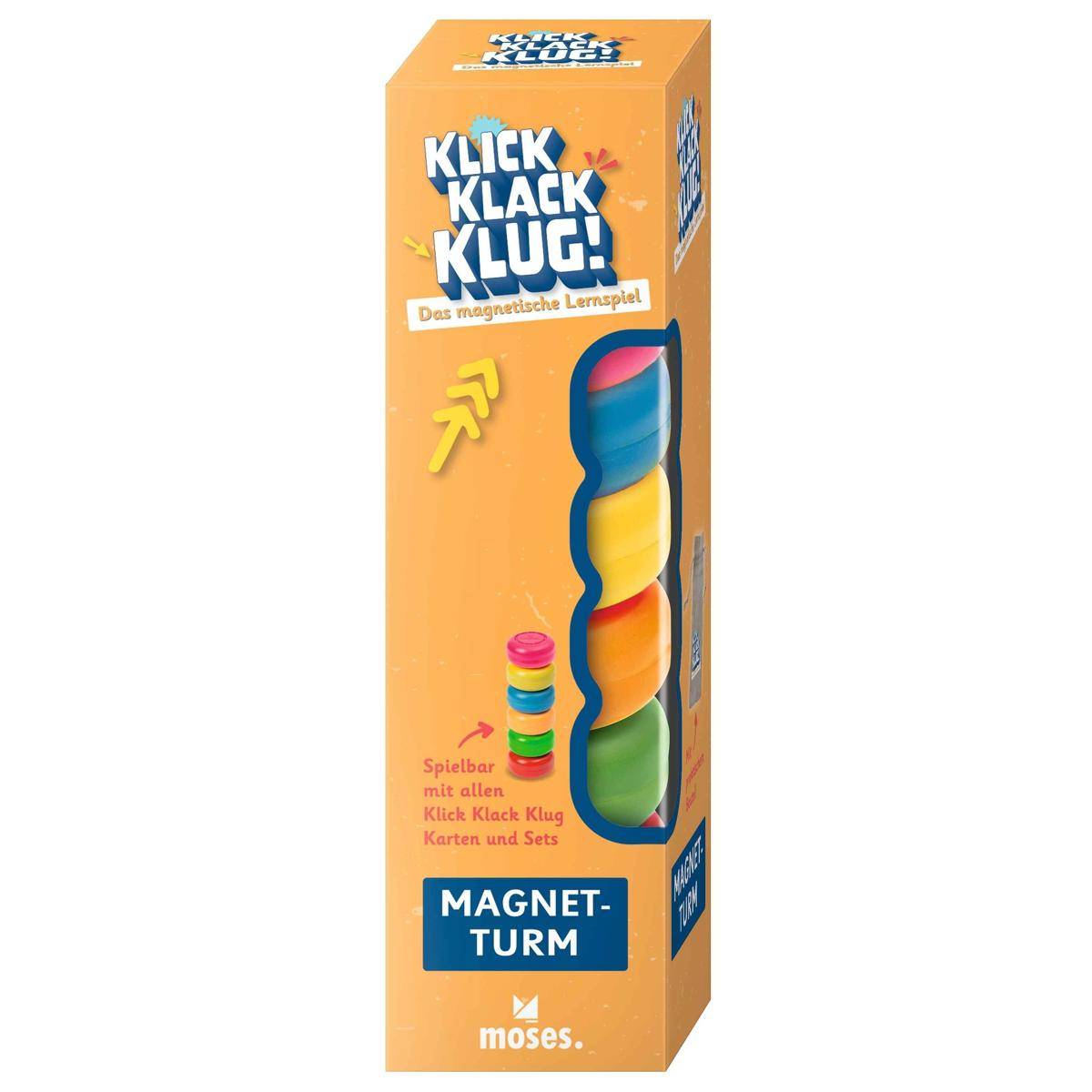 Orange Spielzeugbox für „KLICK KLACK KLUG!