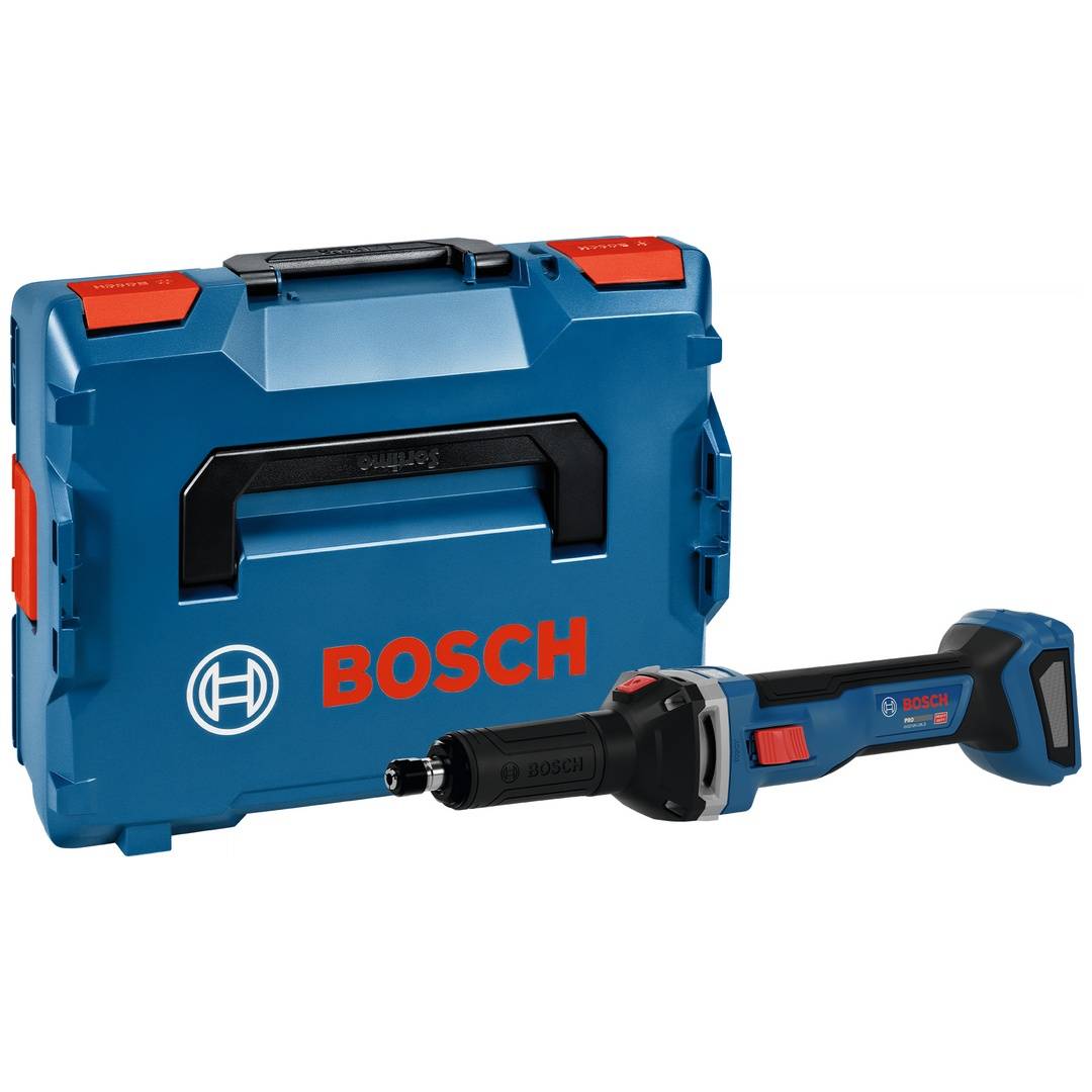 Blauer Bosch-Transportkoffer mit schnurlosen Elektrowerkzeugen/Bohrmaschinen vorne, dargestellt als Produktset auf weißem Hintergrund.