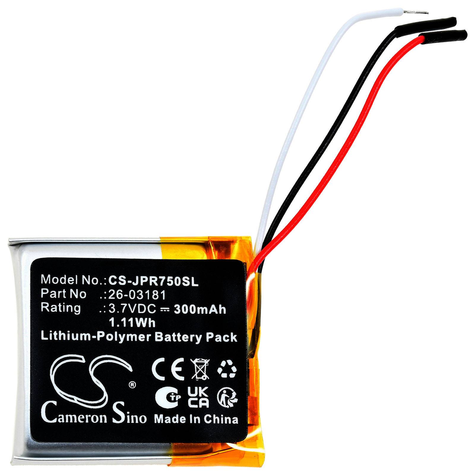Lithium-Polymer-Akkupack mit Modellnummer „CS-JPR750SL