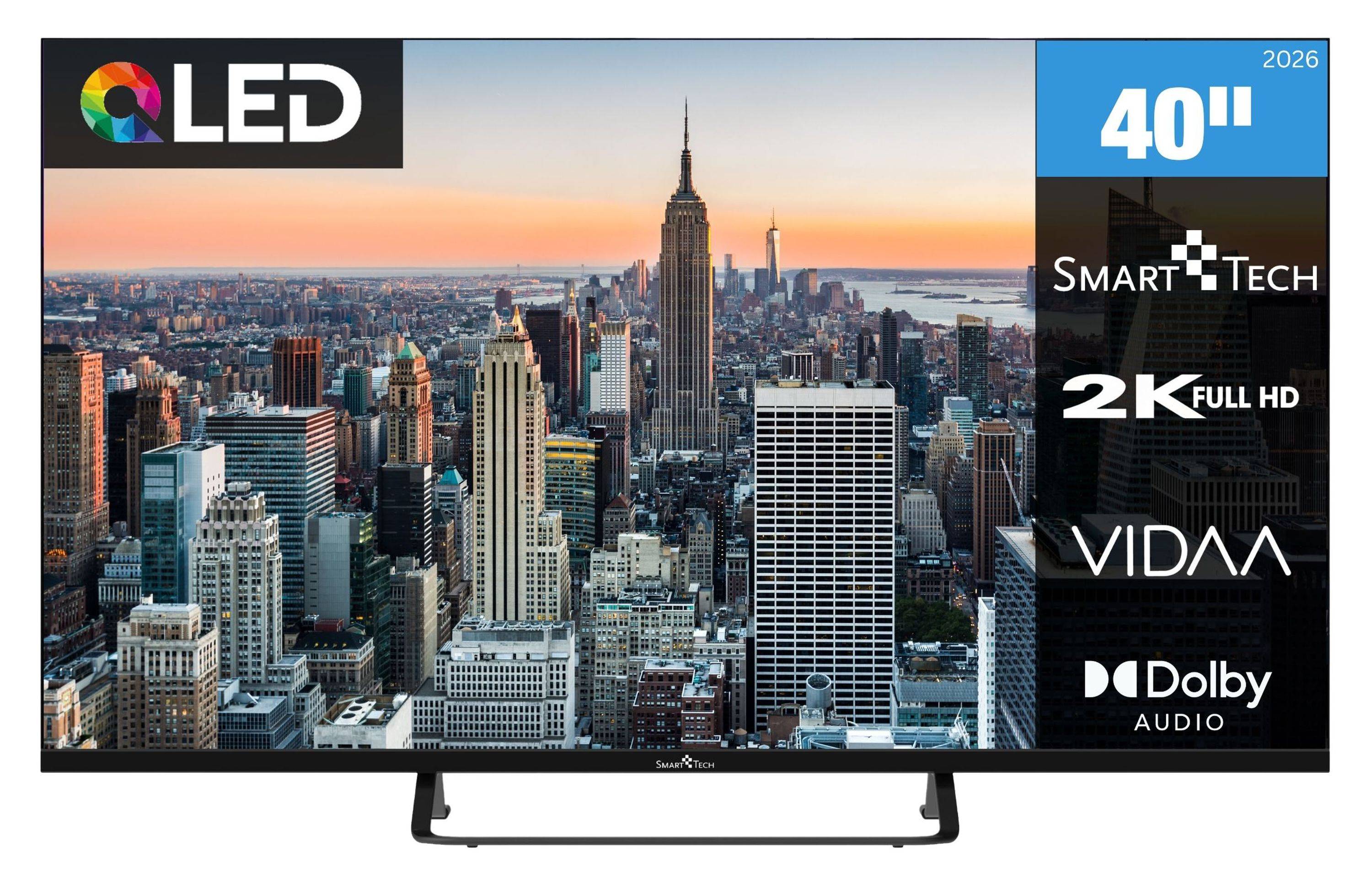 Smart Tech 40QV02V QLED Fernseher 40 Zoll Smart TV VIDAA Full HD Auflösung und Triple-Tuner (2026)