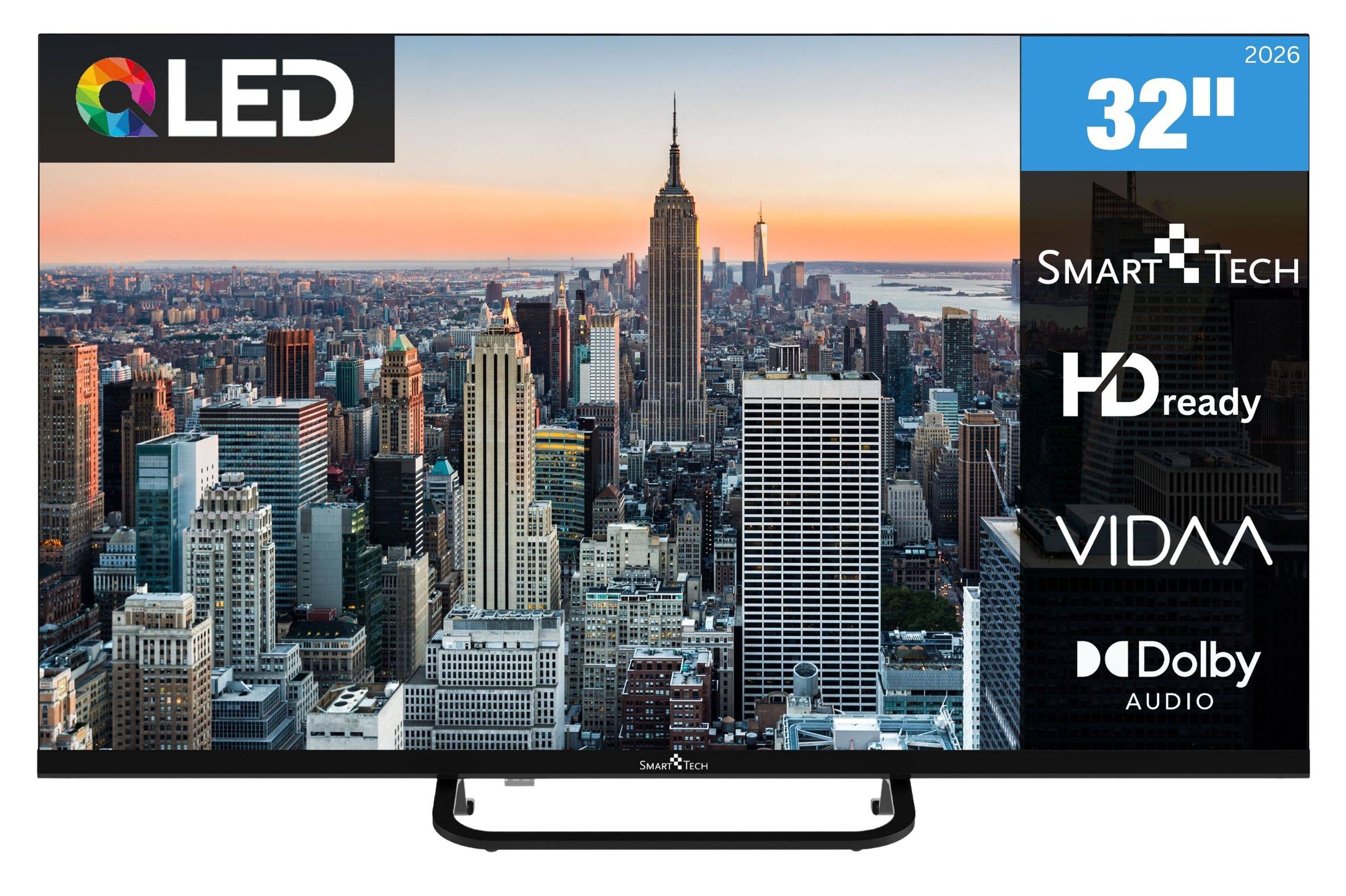 Smart Tech 32QV02V QLED Fernseher 40 Zoll Smart TV VIDAA HD ready Auflösung und Triple-Tuner (2026)