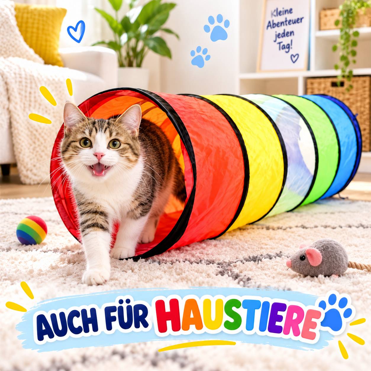 KnorrToys Regenbogen Kindertunnel Spieltunnel Krabbeltunnel Mehrfarbig Spielzeug 180 cm für Drinnen und Draußen