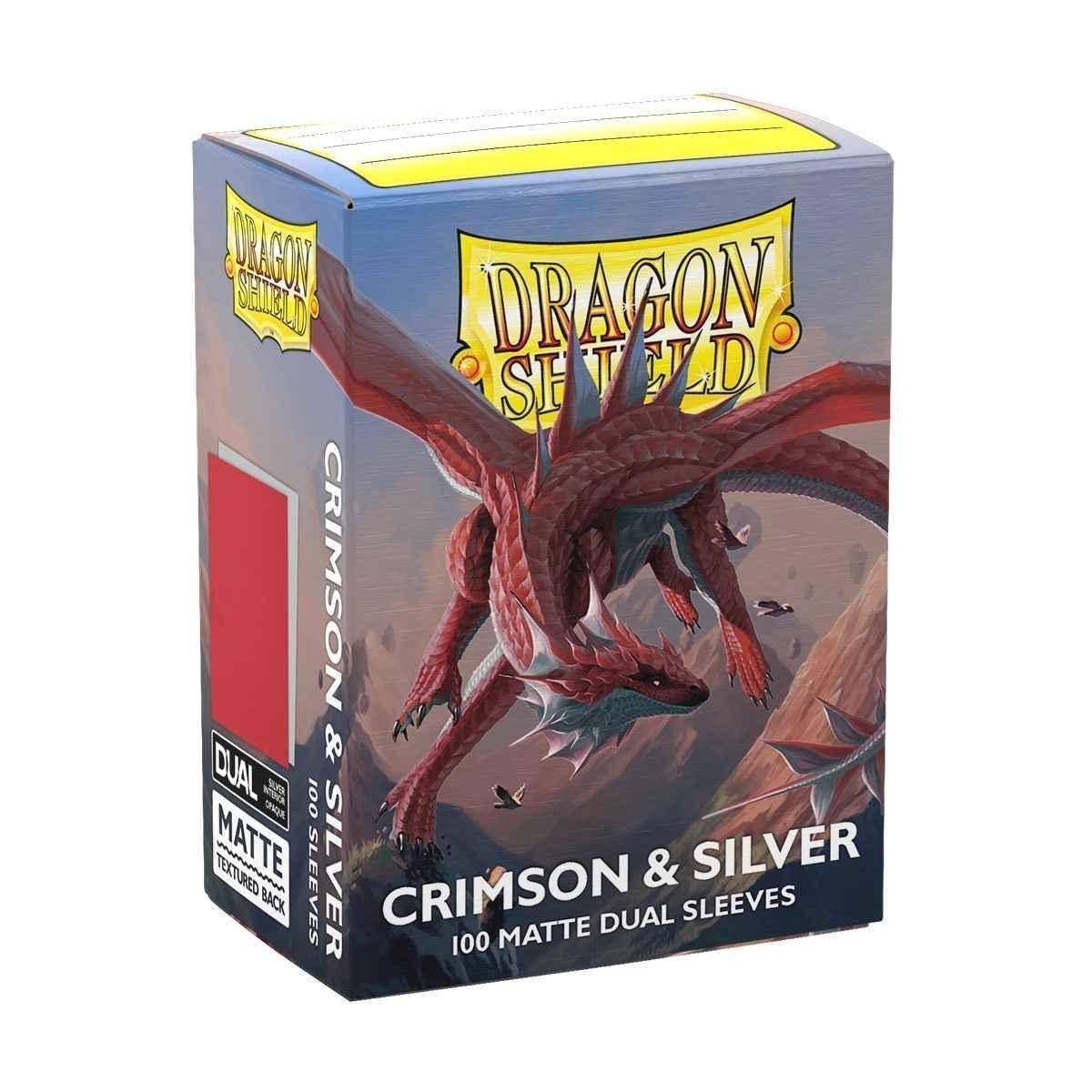 Dragon Shield: Matte – Dual Crimson & Silver (100)