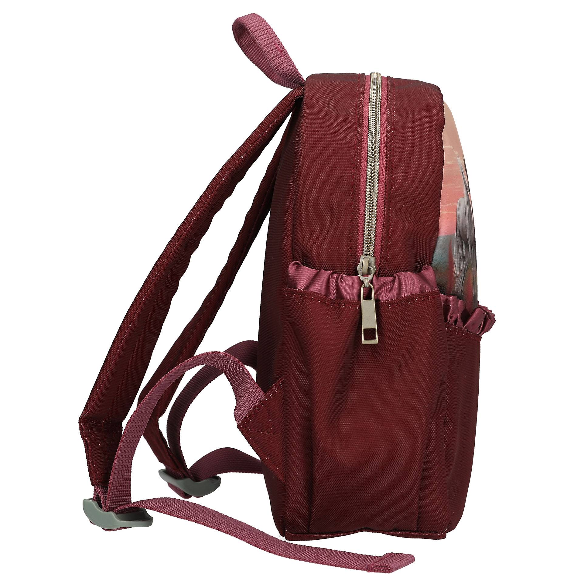 Depesche 13681 Miss Melody Dreamland - Rucksack in Beerefarben, mit Pferde Motiv und Raffung, Tasche mit verstellbaren Trägern