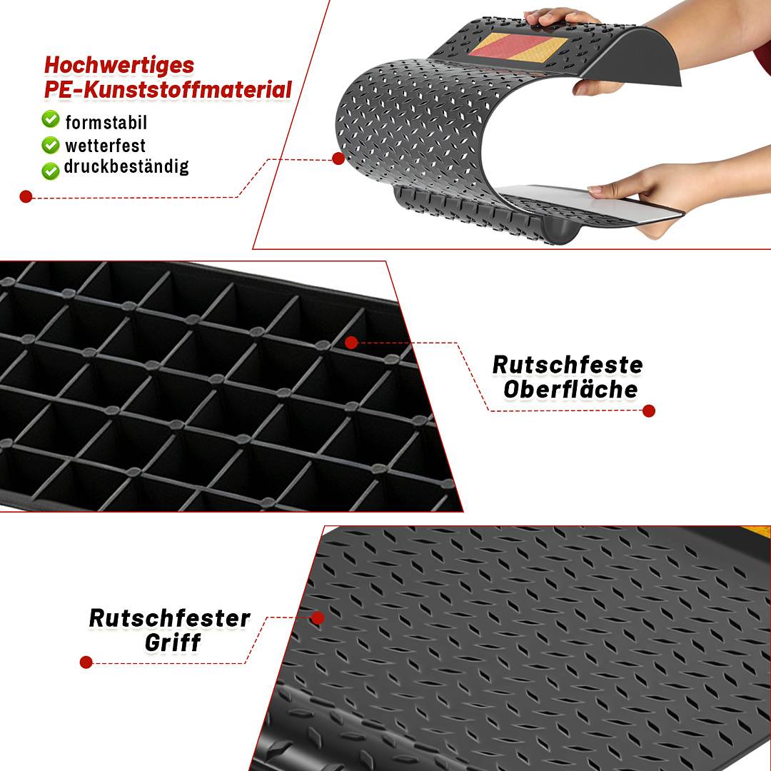 Einparkhilfe Garage 2er Set Parkmatte Auto Reifenstopper selbstklebend Grau