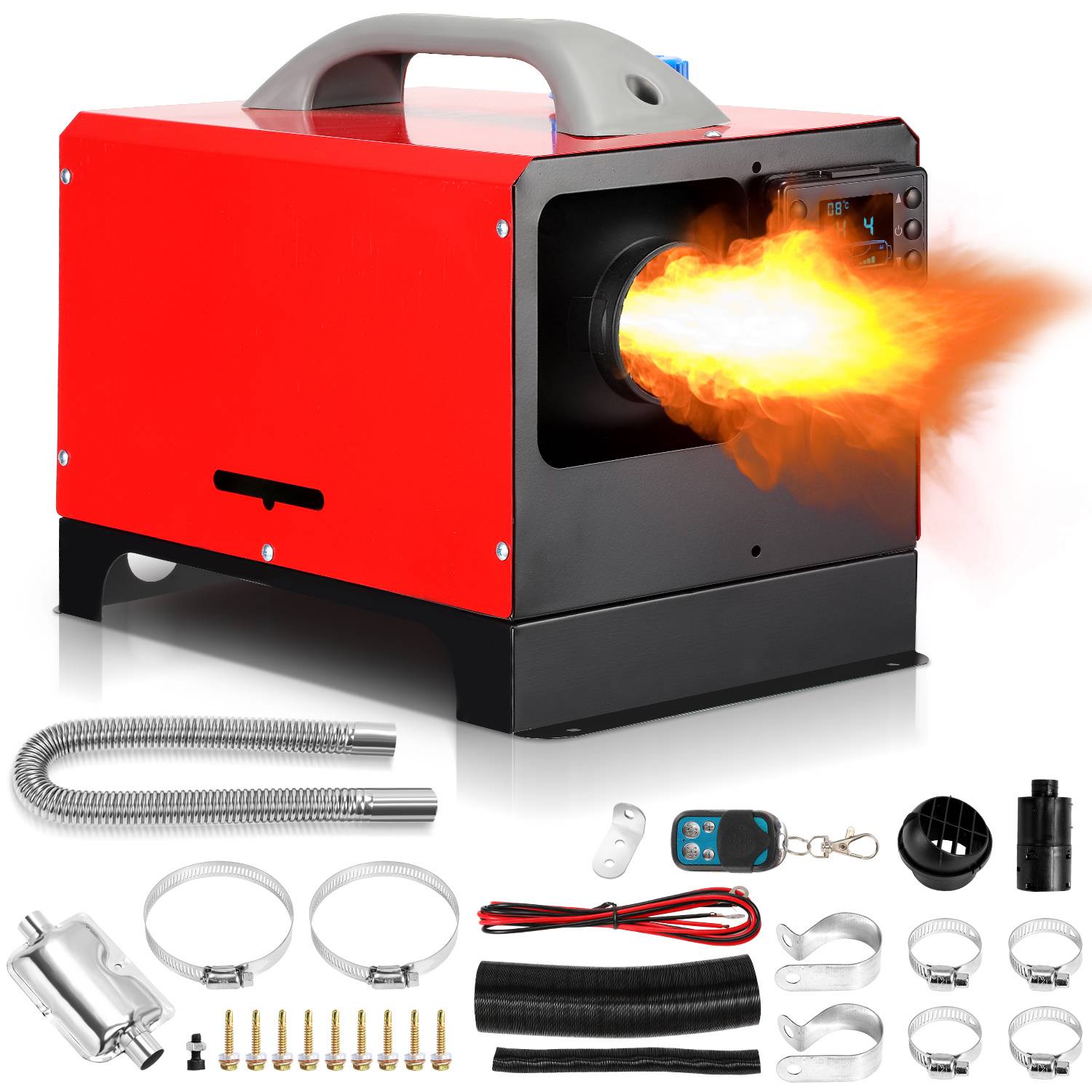 12V 8kW Diesel Standheizung Luftheizer mit LCD & Fernbedienung, Standheizung, Luftheizung für Camping, Werkstatt & Off-Grid Nutzung