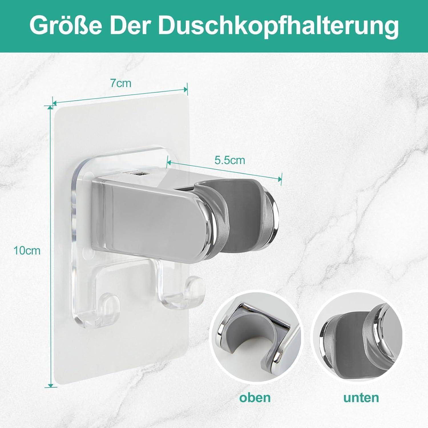 Abmessungsdiagramm der Duschkopfhalterung mit der Bezeichnung „Größe Der Duschkopfhalterung