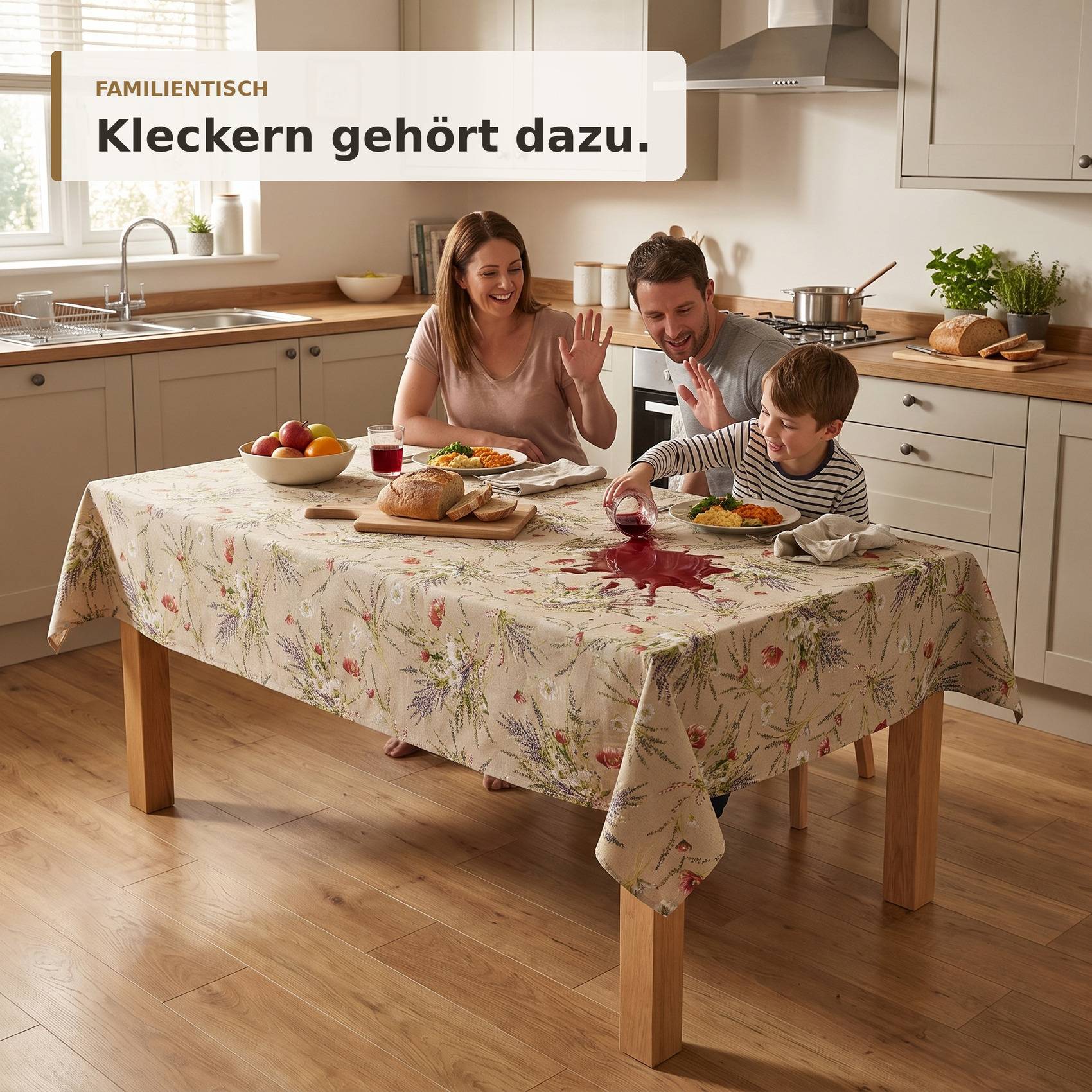 ANRO Tischdecke Adriana Wachstuch eckig 240x140 cm abwaschbar