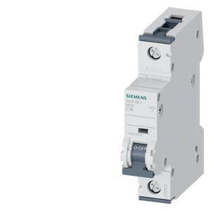 Weißer Siemens-Leistungsschalter mit grauen Schalthebeln, isoliert auf einfachem Hintergrund dargestellt.