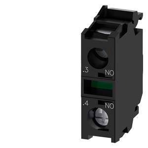 Schwarzer modularer elektrischer Schaltkontaktblock mit der Bezeichnung „NO