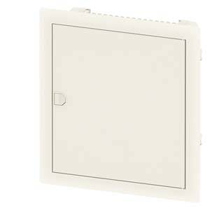 Beige versenkte Zugangsschalttür mit kleinem Griff auf der linken Seite auf einfachem weißem Hintergrund.