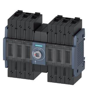 Siemens-Elektroschalter oder Leitungsschutzschalter-Modul mit mehreren schwarzen Anschlüssen und einer zentralen Drehbedienung.