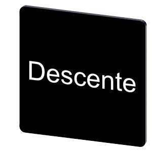 Schwarzes quadratisches Schild mit dem Wort „Descente