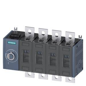 Siemens vierpoliges elektrisches Schaltgerät oder Leistungsschaltermodul mit Metallklemmen und Drehregler auf der linken Seite.