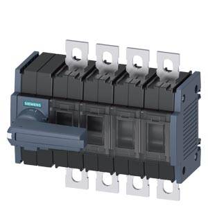 Siemens Elektroschalter-Modul mit vier Anschllussklemmen, dargestellt in einem transparenten grauen Gehäuse auf weißem Hintergrund.