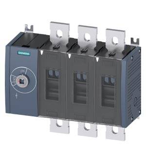 Siemens dreipoliger Leistungsschalter mit Ober- und Unterklemmen, dargestellt in einem produkttypischen Bild.