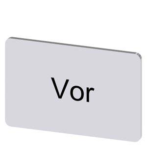 Ein weißer abgerundeter Rechteck-Button mit der Bezeichnung „Vor