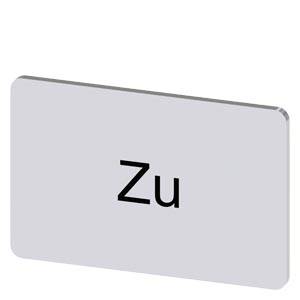 Nahaufnahme einer hellgrauen abgerundeten rechteckigen Karte oder Kachel mit den Buchstaben „Zu