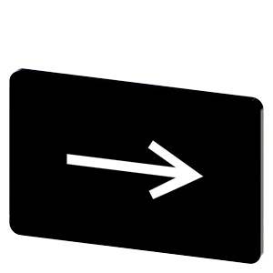 Schwarzes rechteckiges Schild mit einem weißen nach rechts zeigenden Pfeil.