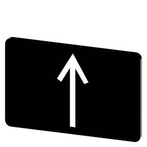 Schwarzes rechteckiges Schild mit weißem nach oben zeigendem Pfeil, das die Fahrtrichtung geradeaus oder vorwärts anzeigt.