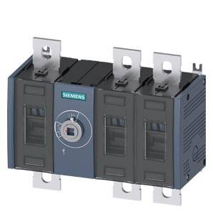 Siemens Leistungsschalter mit drei Metallklemmen und einem Drehregler auf der Vorderseite