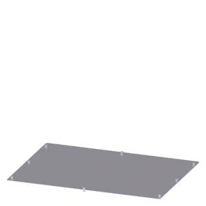 Eine flache graue rechteckige Metallplatte mit kleinen Befestigungslöchern an den Ecken und Kanten, isoliert auf weißem Hintergrund dargestellt.