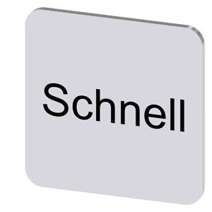 Grauer abgerundeter quadratischer Knopf mit schwarzem Text, auf dem 