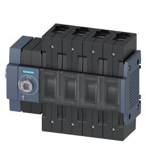 Siemens-Elektroschalter mit vier verbundenen Schutzschaltermodulen und einer vorderen Drehregelscheibe.