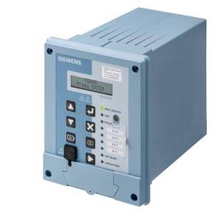 Siemens-Industriesteuerdialog mit LCD-Display und Druckknöpfen, dargestellt in einem blauen Metallgehäuse.