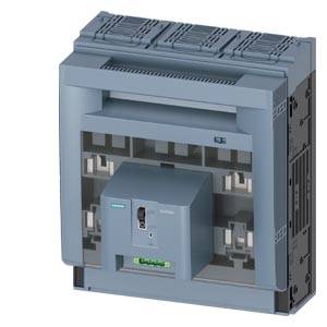 Graues industrielles Elektro-Schaltanlagenmodul mit einem Frontfenster, das interne Schutzschalterkomponenten und Anschlüsse zeigt.