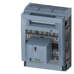 Grauer Elektro-Schaltschrank mit einem frontseitig angebrachten Schutzschalter-Modul und offener Gehäuseansicht.