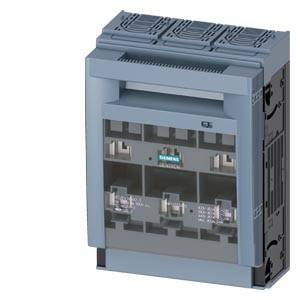 Graues Siemens-Elektroverteilungsmodul mit transparenter Frontabdeckung und mehreren Schalter- oder Anschlussplätzen, dargestellt auf weißem Hintergrund.