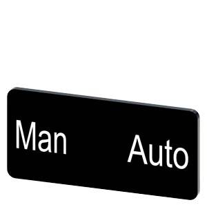 Schwarzes Schild mit weißem Text „Man