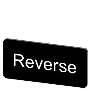 Schwarzer rechteckiger Knopf mit der Beschriftung „Reverse