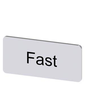 Grauer Knopf mit der Aufschrift „Fast