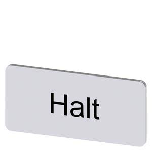 Grauschild mit abgerundeten Ecken mit der Aufschrift „Halt
