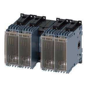 Duale industrielle elektrische Schütze-Relaismodule mit transparenten Frontabdeckungen, nebeneinander auf weißem Hintergrund dargestellt.