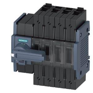 Siemens-Leistungsschalter mit frontaler Hebelschaltfläche und transparenter Abdeckung, dargestellt in einer produktstylisierten Ansicht.