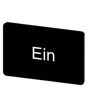 Schwarzes abgerundetes rechteckiges Schild mit dem Wort „Ein